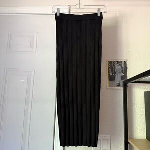 ARC black chunky rib ribbed knit elastic waist bodycon midi maxi skirt
